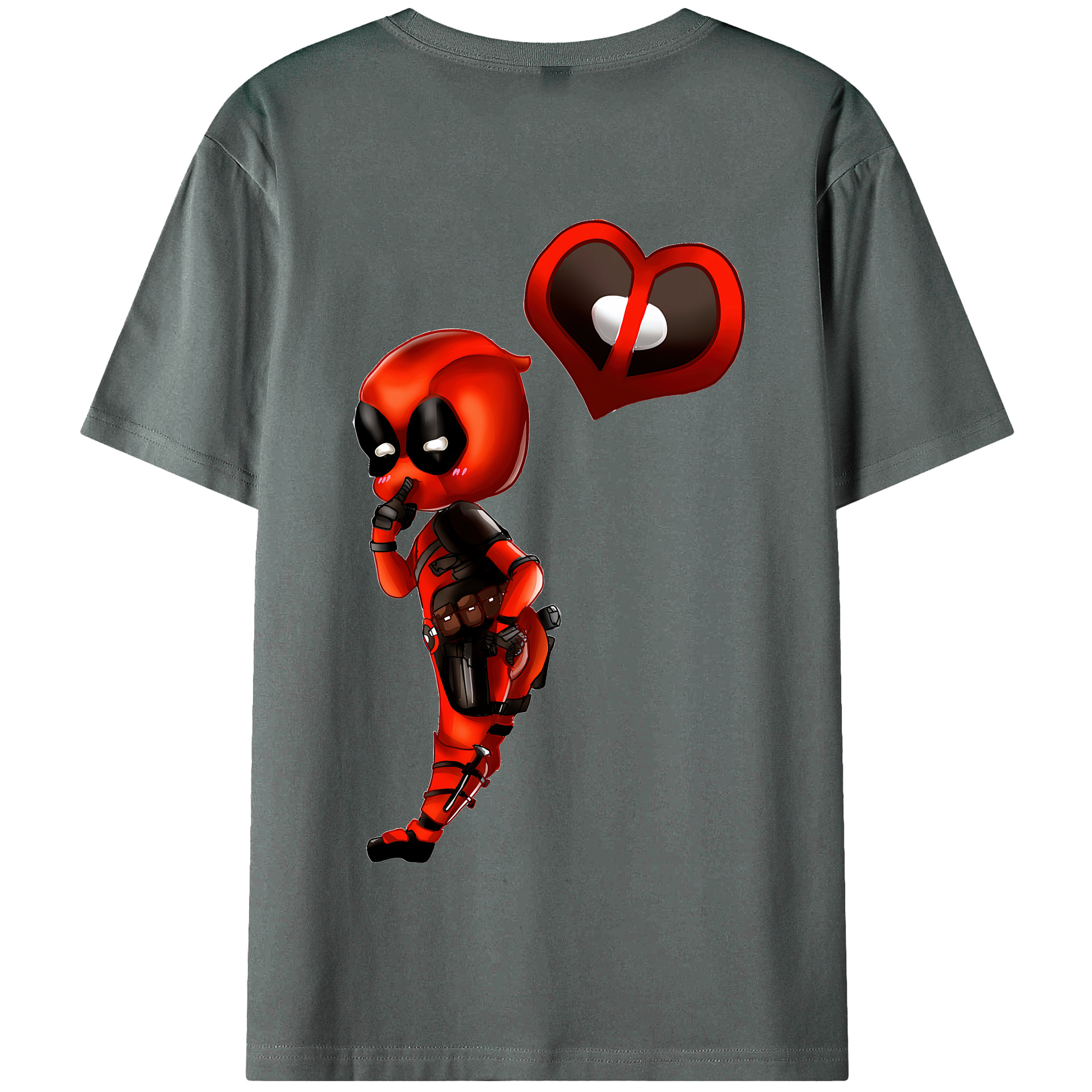 （画像用） Deadpool デッドプール 綿100％半袖Tシャツ（背面プリント）
